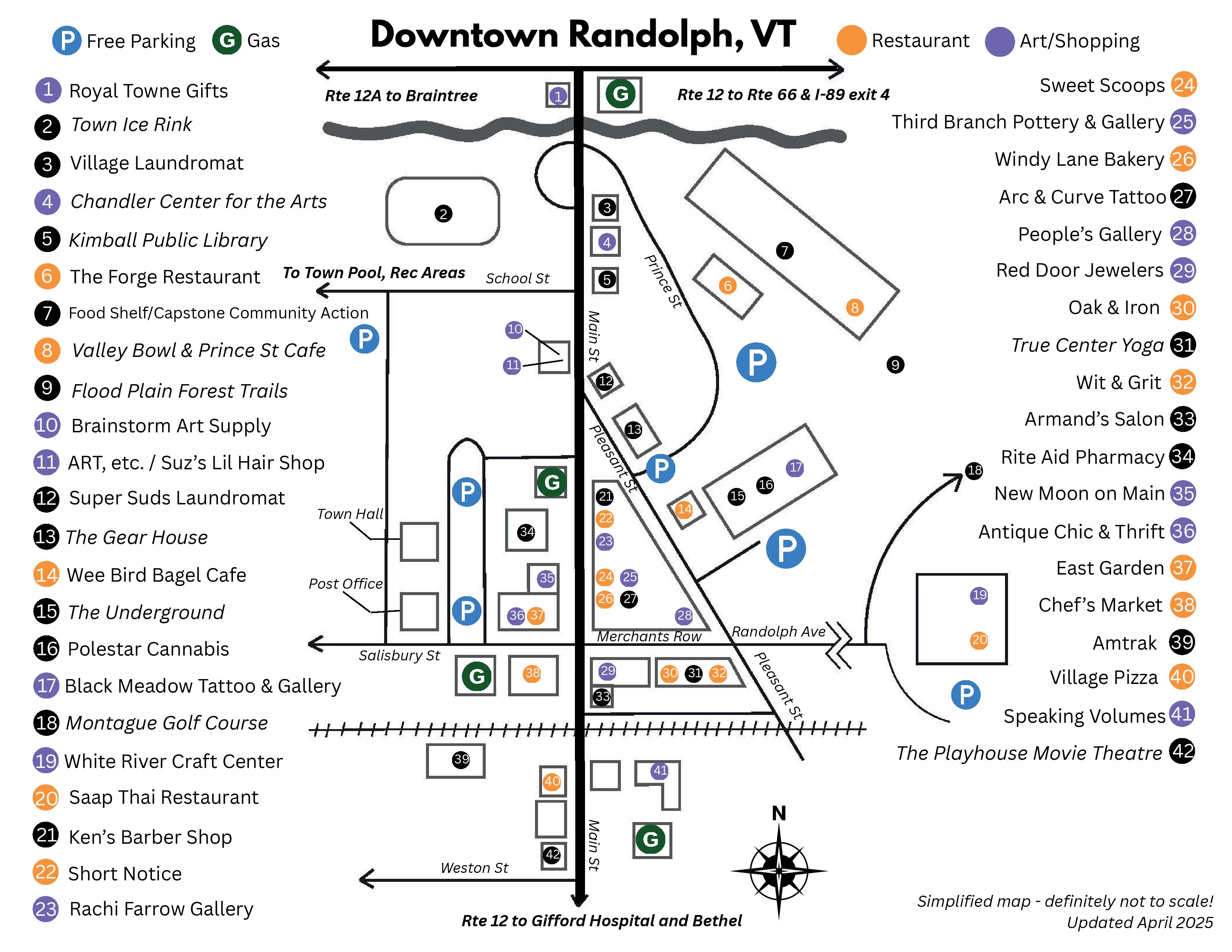Downtown Randolph Simple Map